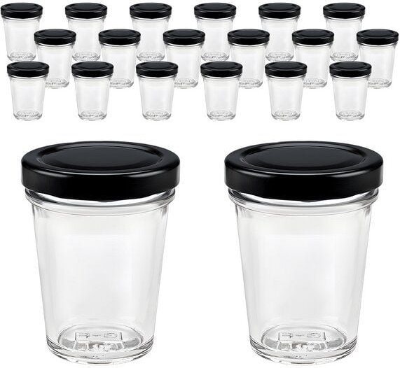 mikken 20 kleine Dessertgläser 65ml – kleine Einmachgläser mit Schraubdeckel