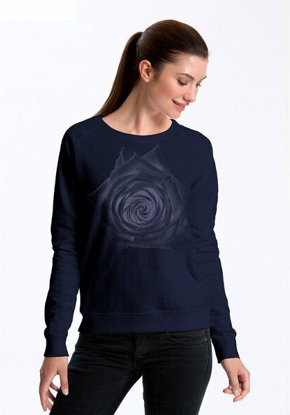 Peaces.bio - handbedruckte Biomode Bio Damen-Sweatshirt Rose