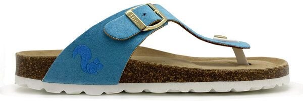 Vegane thies ® Rec Bio Thong Sandale aus rec. PES mit Kork-Tieffussbett