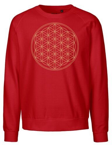 Peaces.bio - handbedruckte Biomode Bio Damen Sweatshirt Loose Fit Die Blume des Lebens