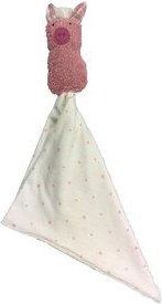 Pat und Patty Personalisertes Schmusetuch/Schnuffeltuch , Greifling "Schwein" ,Farbe : rosa, 100 % Baumwolle-kbA