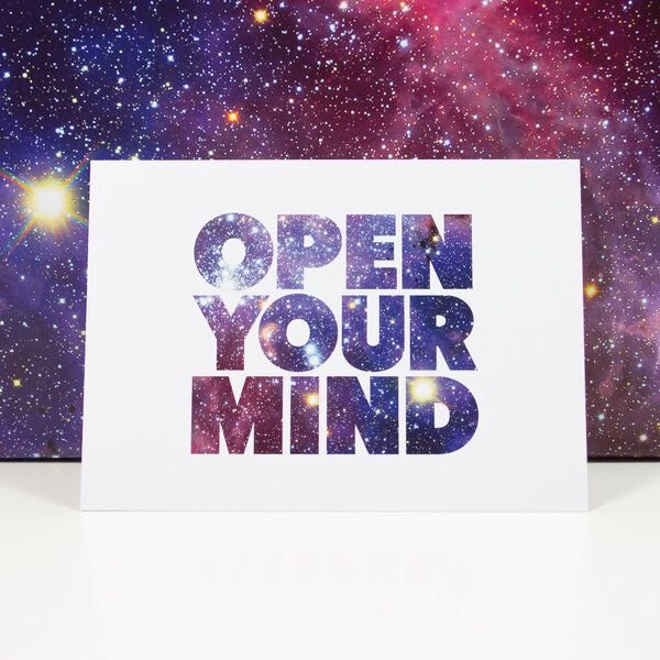 Bow & Hummingbird Postkarte "Open your mind"