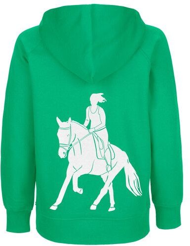 HANDGEDRUCKT "Galopp" Kinder Hoody aus reiner Biobaumwolle (kbA) Pferd