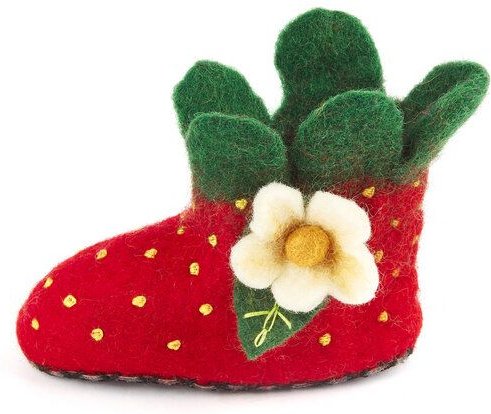 short'n'pietz Hausschuhe Erdbeere handgefilzt für Babies und Kinder