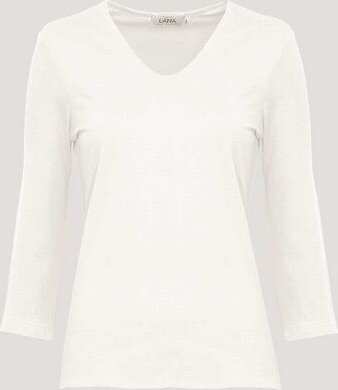 LANA Organic V-Neck Shirt für Damen, 3/4 Arm - Modell Mara