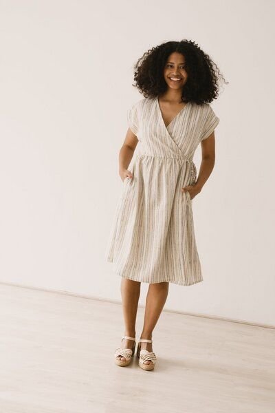 TIRALAHILACHA Hira Tencel wrap midi dress