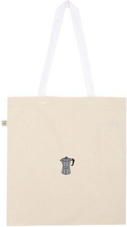 Coffee Fashion Espressokocher | Bestickte Bio Baumwoll Tragetasche