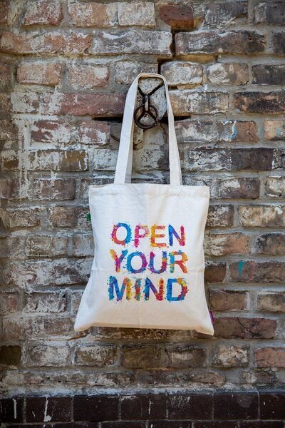 Divasya Jutebeutel mit Yoga-Motiv aus 100% feste Biobaumwolle | Yoga Geschenk