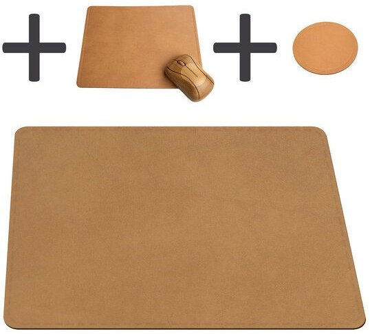 Vireo Großes Schreibtischunterlagenset aus recyceltem Leder