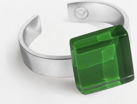 ALEXASCHA Geometrischer Ring aus Glas, mini | PUREFORM