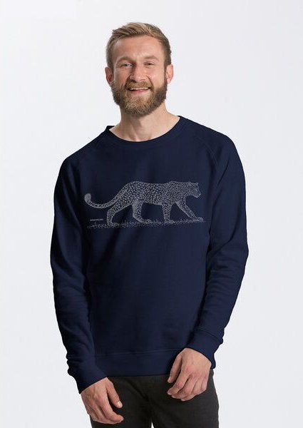 Peaces.bio - handbedruckte Biomode Bio Herren-Sweatshirt Leopard