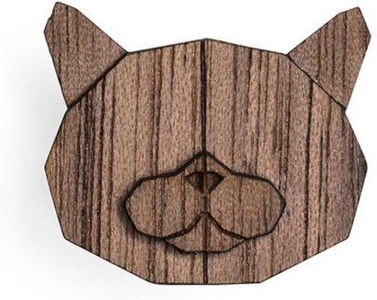 BeWooden Brosche aus Holz "British Cat"| Mode Schmuck