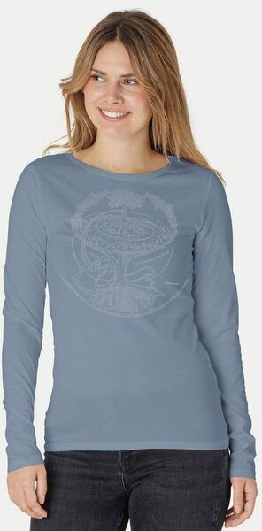 Peaces.bio - handbedruckte Biomode Bio-Damen-Langarmshirt "Weltenesche"