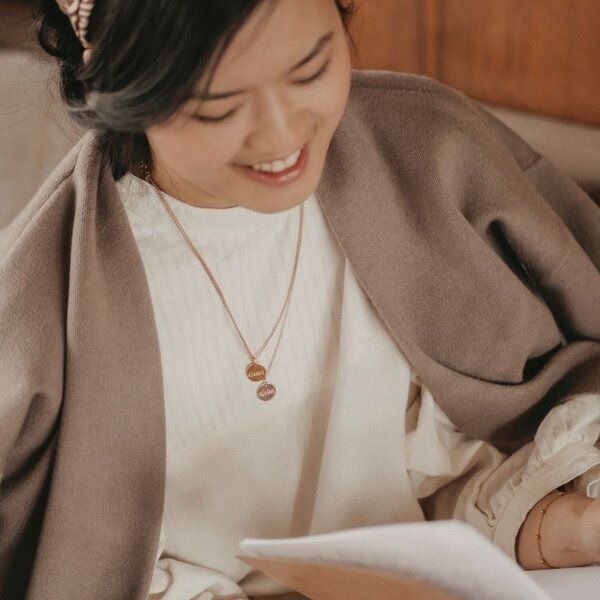 MOANINA Kette Karma Coin - 925 Silber/18k Gold Vermeil - 3 Längen