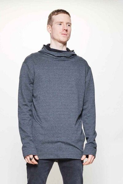 Thumbnail - LUMEN organic Hoodie FISCHGRÄT dunkelgrau/schwarz