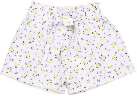 Cotokids Kinder Shorts GOTS zertifiziert, creme, Blumen-Allover „Yellow Flowers“, weich & bequem – Walkiddy