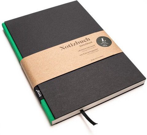 tyyp Design-Notizbuch A5 (Schwarz) aus 100 % Recyclingpapier „BerlinBook“