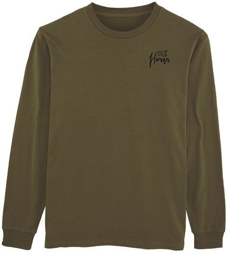 Human Family Bio Herren Langarmshirt "Hold Over - 100% Human"