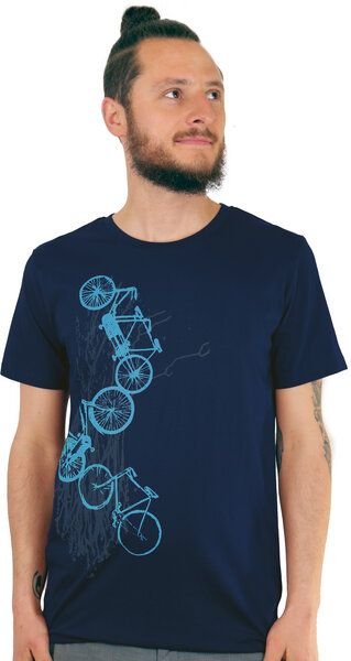 Spangeltangel Herrenshirt "Fahrräder", bedruckt, Siebdruck, sportlich, Bio-Baumwolle