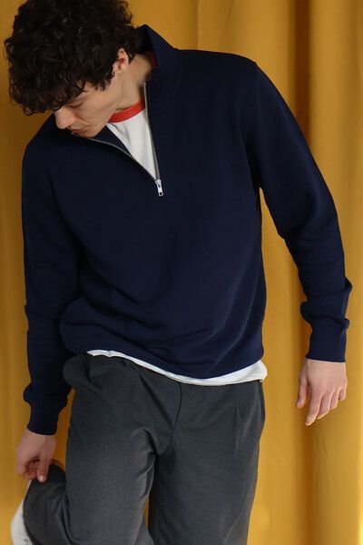 Biofair - Softer gemütlich-weicher Pullover mit Zip / Kultgut