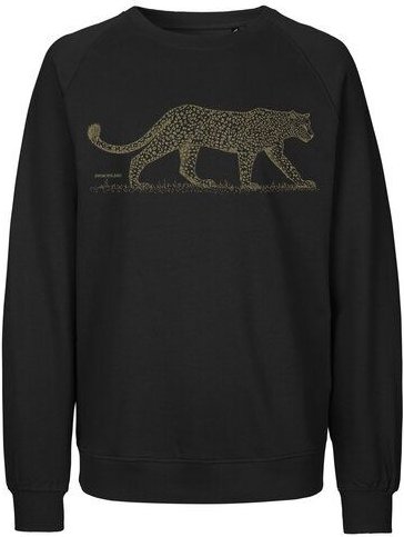 Peaces.bio - handbedruckte Biomode Bio Damen Sweatshirt Loose Fit Leopard