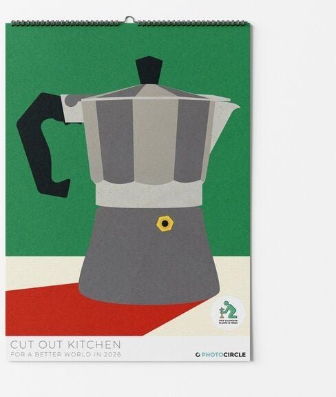 Photocircle Cut Out Kitchen Kalender 2026 / Wandkalender für die Küche mit Pop Art Scherenschnitten von Rosi Feist
