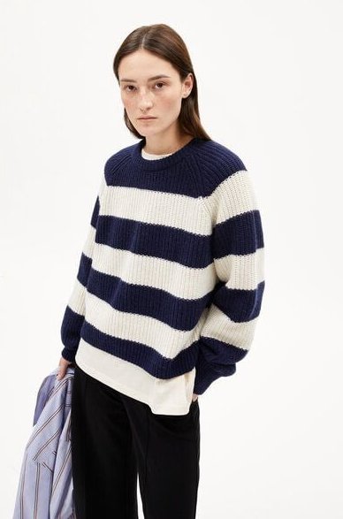 ARMEDANGELS KAAGI STRIPES Damen Pullover aus Bio-Woll Mix