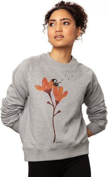FellHerz Gitarrenmädchen Damen Raglan Sweater heather grey bio & fair