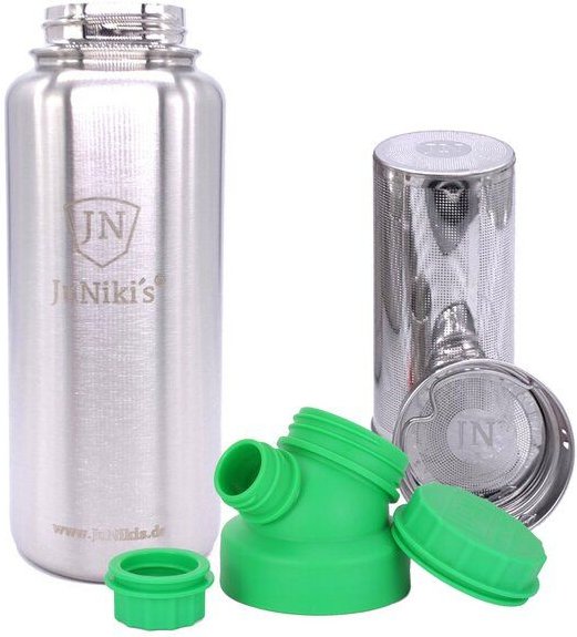 JN JuNiki's JuNiki's isolierte Edelstahl Trinkflasche 1 Liter + Teefilter