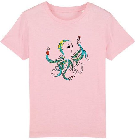 Spangeltangel Kinder-T-Shirt "Oktopus", bedruckt, Biobaumwolle