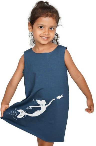 HANDGEDRUCKT Meerjungfrau Kinderkleidchen