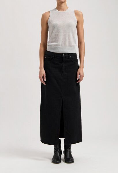MUD Jeans Damen Rock "Lena Long Skirt - Nero Nero"