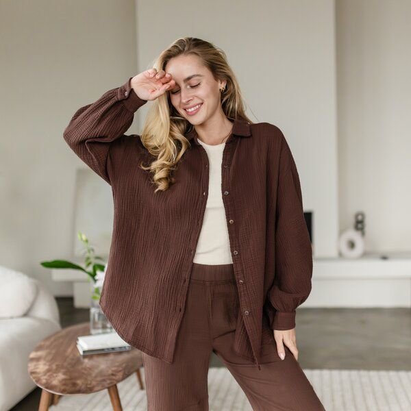 NORDLICHT Oversize Musselin Bluse Falla aus 100% Bio-Baumwolle