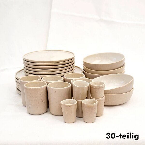 EDDA stoneware Komplett Set Eelina in Beige aus Steingut (handgemacht)