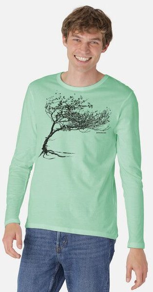 Peaces.bio - handbedruckte Biomode Bio-Herren-Langarmshirt "Windy Tree"
