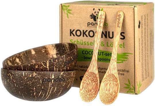pandoo Kokosnuss Schalen 2er Set - 100% Naturprodukt