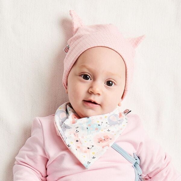 Cheeky Apple Wendbares Dreieckstuch "Mini Jungle Rose" aus Bio-Baumwolle