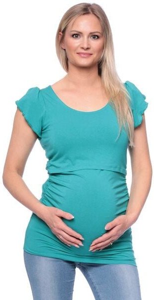 Milchshake 102 BASIC Umstands- und Stillshirt seitlich gerafft mit Schmetterlingsärmeln