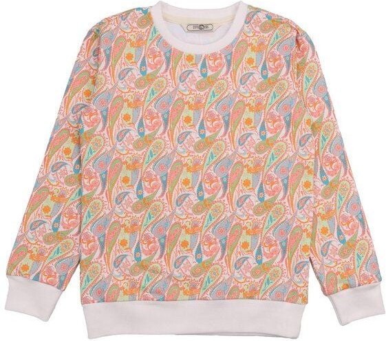 Cotokids Kinder Sweatshirt Baumwolle, Offwhite, Paisley-Muster in Pastell, Walkiddy