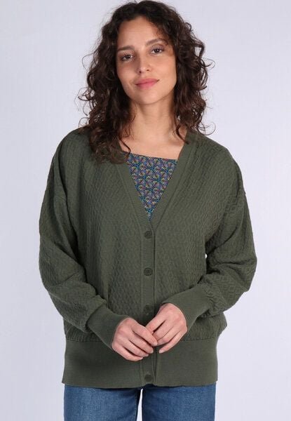 Lykka du Nord Cardigan aus 100% Bio-Baumwolle mit V-Ausschnitt - Jorita