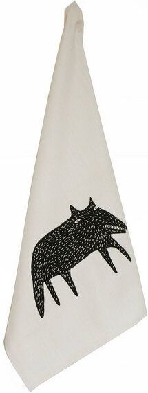 Cherry Bomb Bio Geschirrtuch Wolf, Handsiebdruck