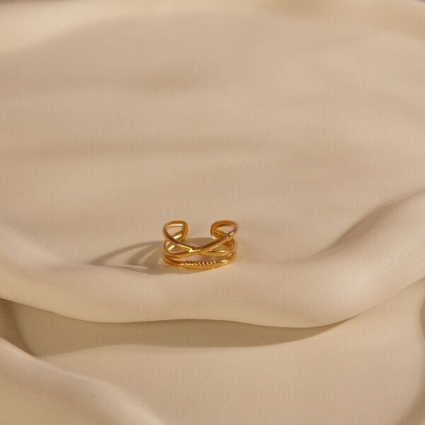 Größenverstellbarer BOHO Layer Ring ca. Ø 17 - 19mm von Elektropulli