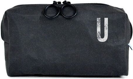 renna deluxe Kulturbeutel oder Kosmetiktasche mit Monogramm, vegan, SCHWARZ