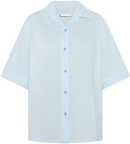 KnowledgeCotton Apparel Lockere kurzarm Hemdbluse mit Struktur aus Bio-Baumwolle