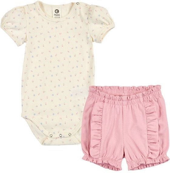 müsli Set aus Kurzarmbody und Shorts