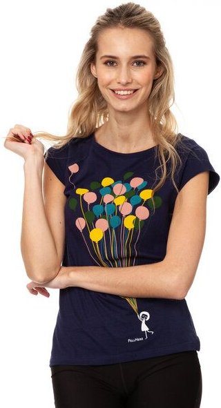 FellHerz Damen T-Shirt Balloons Girl Bio Fair
