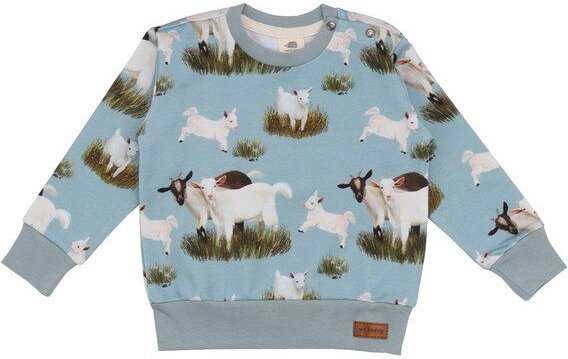 Walkiddy Bio-Baumwolle Sweatshirt Goat Family - Grüne Nachhaltige & Allergikerfreundliche Mode – GOTS zertifiziert