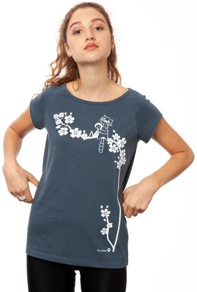 FellHerz Damen T-Shirt Catlove Bio & Fair & Handbedruckt