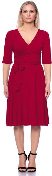 Ingoria AVA wendbares Wickelkleid 3/4 Arm mit schwingendem Rock (Uni)