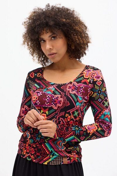 KOKOworld Papaya Damen Basic Longsleeve aus Viskose – weich & elastisch – Fair produziert in EU – für Yoga & Alltag